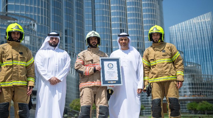 Dubai Firefighters Set Guinness World Record Climbing Burj Khalifa All 159 floors